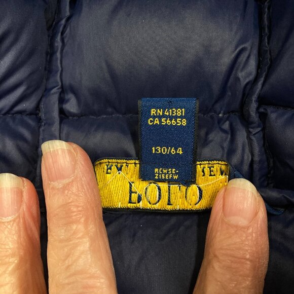 Polo Ralph Lauren Boy's Size 7 Blue Down Parka Puffer Hooded Pockets Zipper - Picture 7 of 9